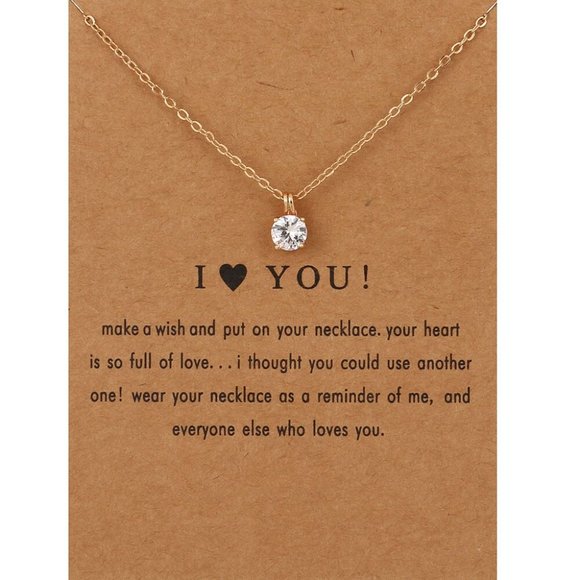 Jewelry - NWT Gold Diamond Necklace I Love ❤️ You